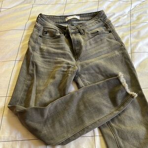Kancan gray jeans with frayed ankles
